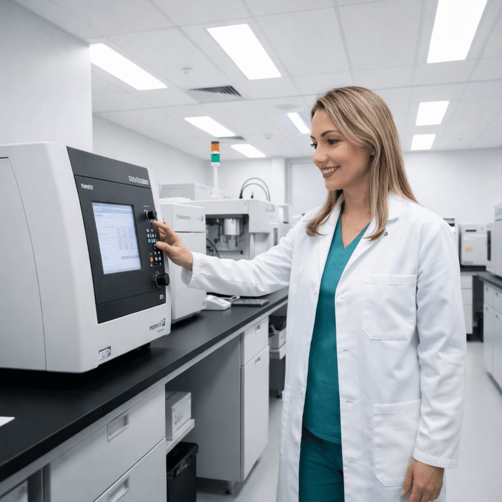 Técnico de laboratório trabalhando